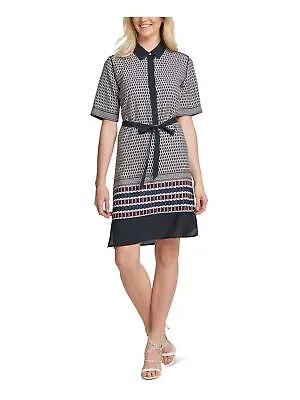 DKNY Женское белое платье-рубашка длиной выше колена с короткими рукавами XS
