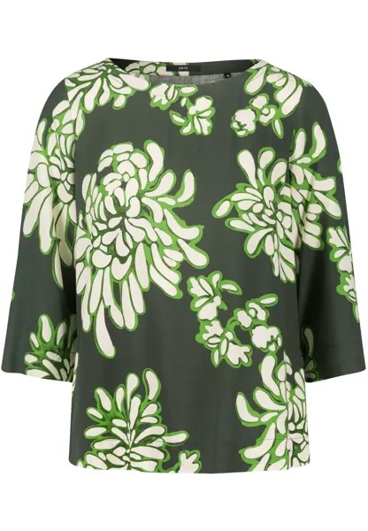 Блуза Zero Viskose 3/4 Arm mit Druck, цвет Dark GreenGreen