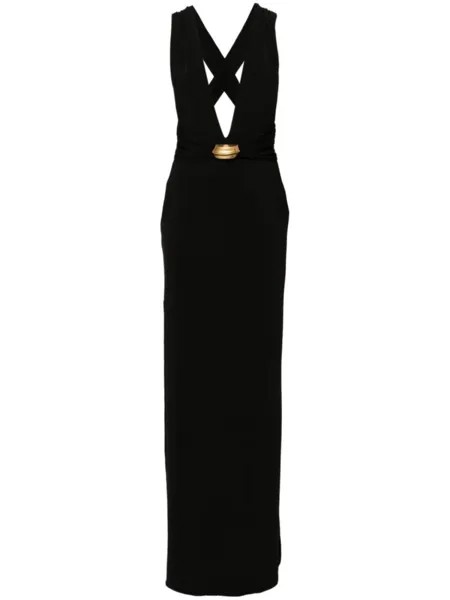 Платье без рукавов с глубоким вырезом TOM FORD, черный