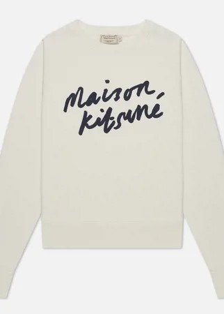 Женская толстовка Maison Kitsune Handwriting, цвет бежевый, размер L