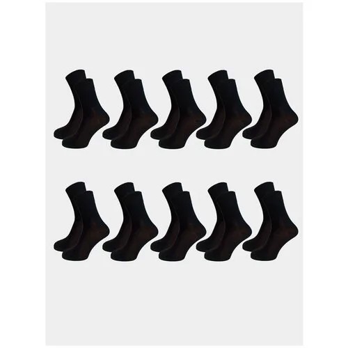 Мужские носки ТУЛЬСКИЙ ТРИКОТАЖ, 10 пар, классические, ослабленная резинка, вязаные, размер 35/40, черный