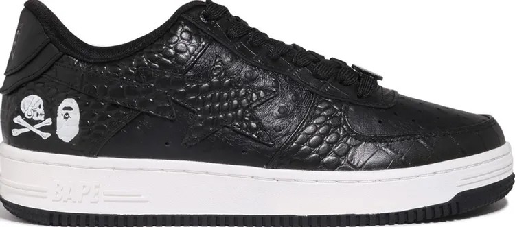 Кроссовки Neighborhood x Bapesta Black Crocodile & Ostrich, черный