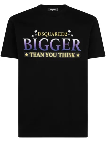 Dsquared2 text-print cotton T-shirt, черный