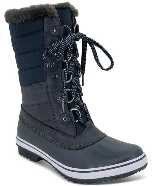 Женские непромокаемые стеганые ботинки на шнуровке «Сибирь» для холодной погоды JBU, синий