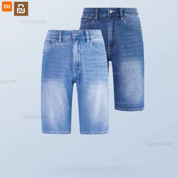 Прямые джинсовые шорты xiaomi mijia с умным термостатом, мужские удобные и дышащие Пятиточечные джинсы телесного цвета