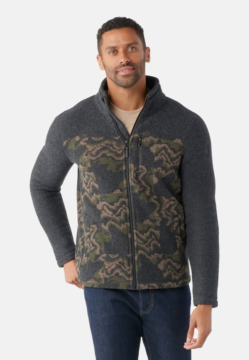 Флисовая куртка Smartwool HUDSON TRAIL FLEECE FULL ZIP, цвет charcoal camo