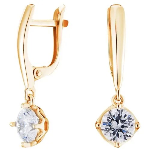 Серьги серебряные в позолоте с фианитами арт. 2128956/91п