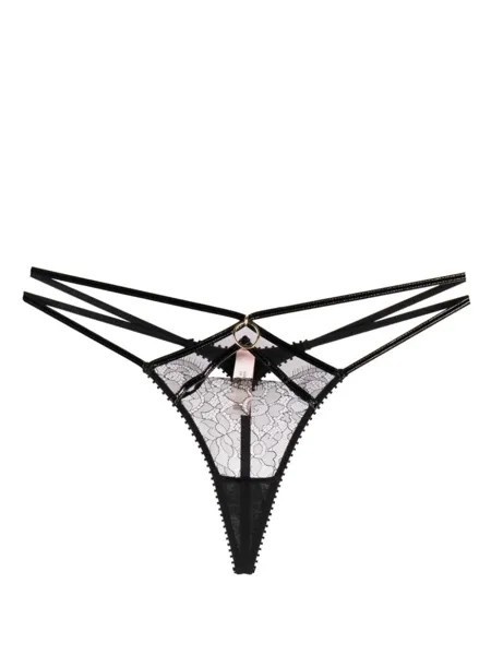 Agent Provocateur трусы-стринги Foxie с цветочным кружевом, черный