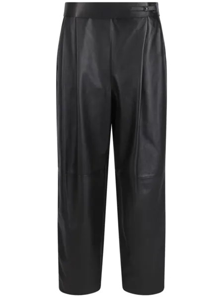 Giorgio Armani прямые кожаные брюки, черный