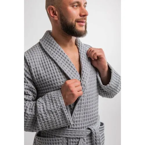 Халат PandaHug, размер 48-50, серый
