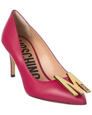 Женские кожаные туфли с логотипом Moschino, розовые 36