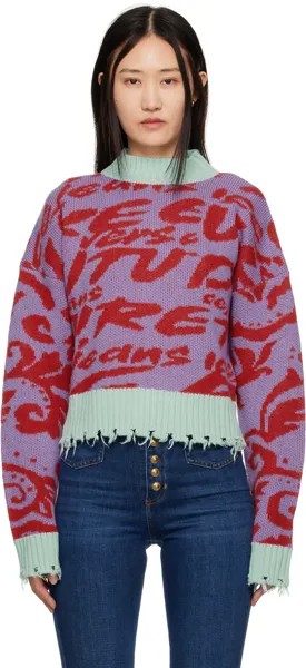 Многоцветный графический свитер Versace Jeans Couture