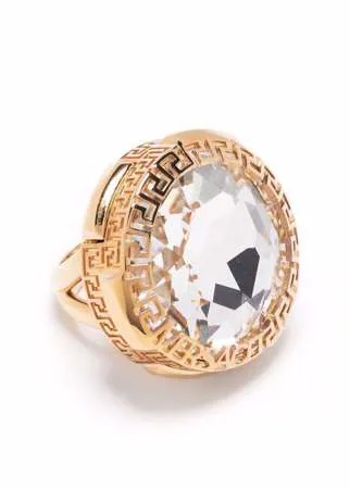 Versace кольцо Greca со стразами