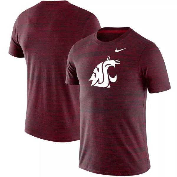 Мужская малиновая футболка Washington State Cougars Team с логотипом Velocity Legend Performance Nike