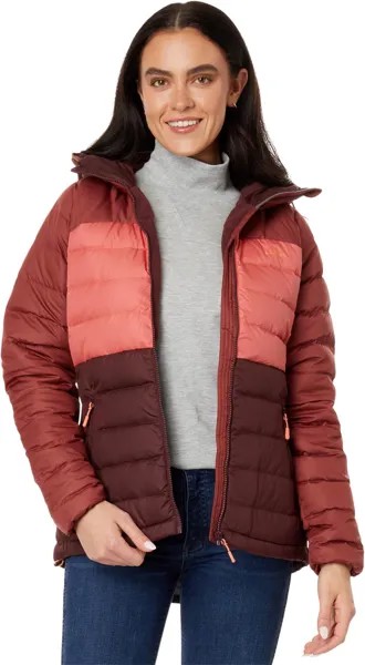 Куртка L.L.Bean Bean's Down Hooded Jacket Color-Block, цвет Burgundy Brown/Rosewood
