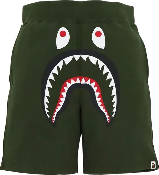 Шорты BAPE Shark Sweat Shorts 'Olivedrab', зеленый