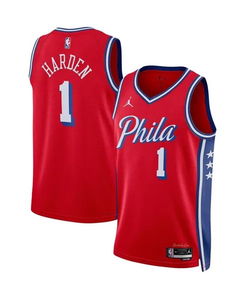 Мужская футболка бренда James Harden Red Philadelphia 76ers 2022/23 Statement Edition Swingman Jordan