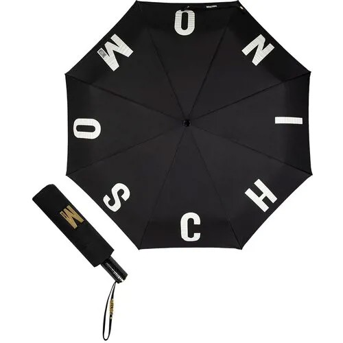 Зонт складной Moschino 8911-OCA M logo Black