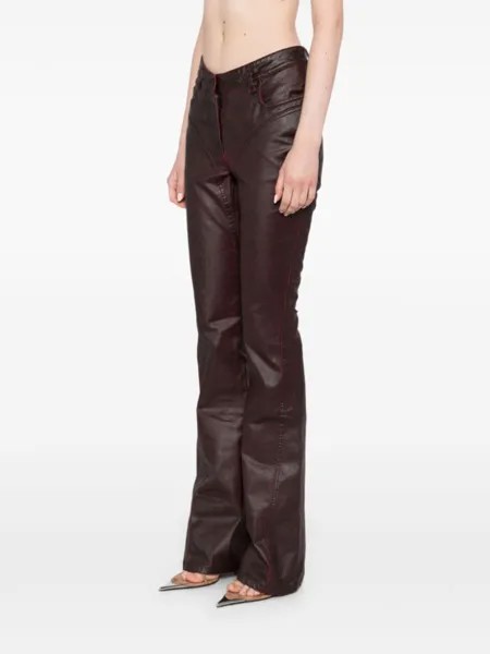 Mugler расклешенные джинсы, красный
