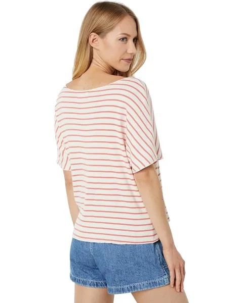 Футболка Three Dots Stripe Softserve Tee, цвет Porcelain Rose Pristine Stripe