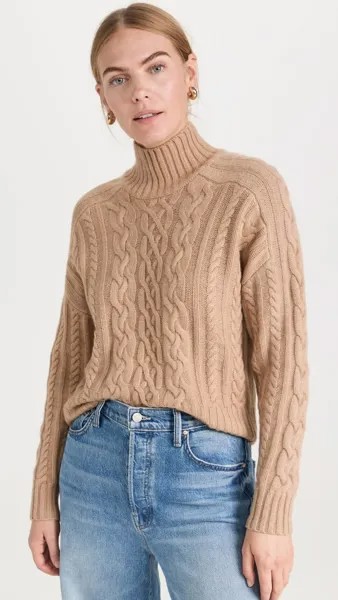 Свитер Autumn Cashmere Cropped Cable Mockneck, кэмел