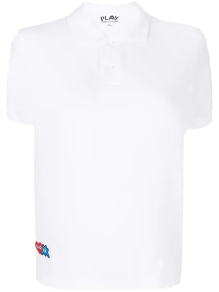 Comme Des Garçons Play рубашка поло из коллаборации с Invader, белый