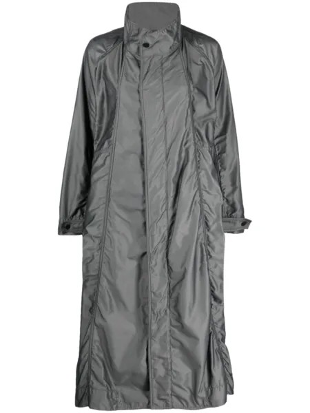 Issey Miyake пальто со сборками, серый