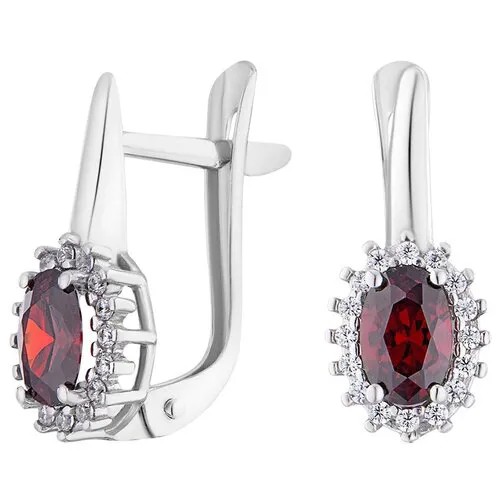Серьги серебряные с гранатом и фианитами арт. 2726923/9гс