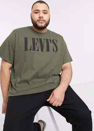Оливковая футболка с логотипом Levi's Big & Tall-Зеленый