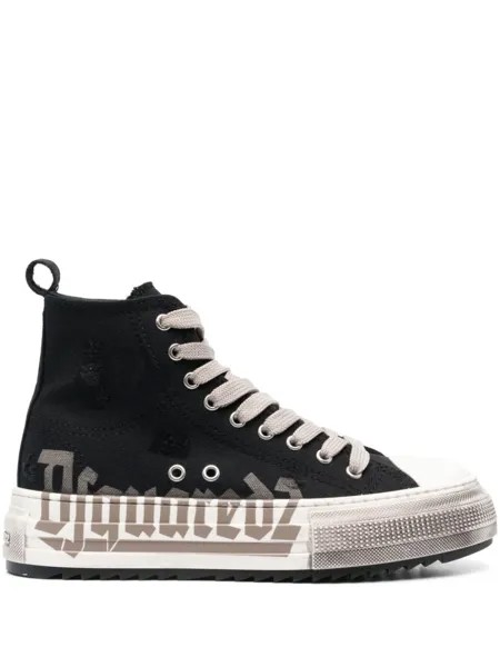 Dsquared2 высокие кеды на платформе, черный