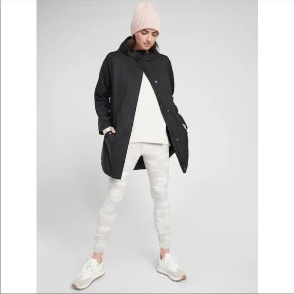 ATHLETA Парка RainOut большого размера с видом на озеро | Черное пальто #631301 НОВИНКА