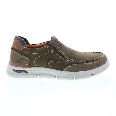 Skechers Relaxed Fit Arch Fit Vortell Navato Мужские коричневые лоферы Повседневная обувь