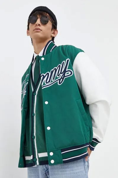 Бомбер Tommy Jeans, зеленый