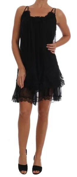 DOLCE - GABBANA Черное шелковое кружевное платье, нижнее белье, сорочка s. IT1 / США XS Рекомендуемая розничная цена 1700 долларов США