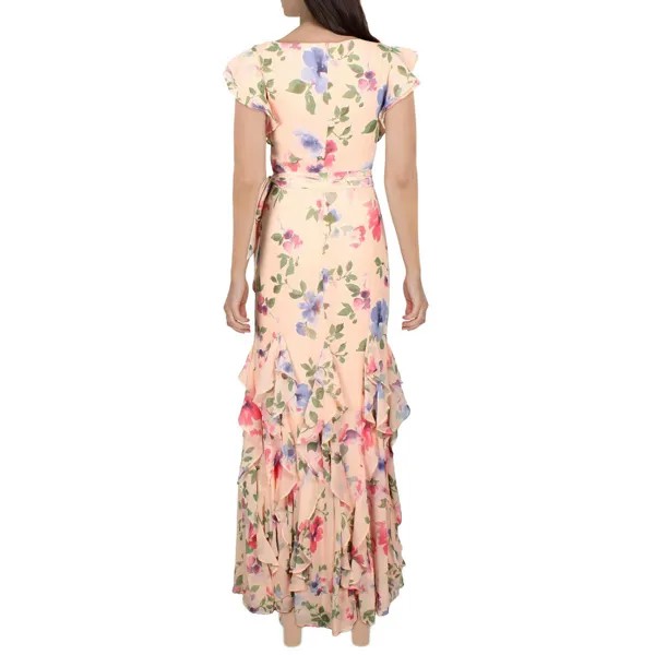 Женское длинное вечернее платье Vikrana с рюшами Lauren Ralph Lauren, цвет Pink Multi