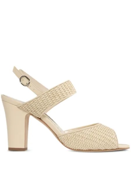 Manolo Blahnik босоножки Khiko 90, нейтральный цвет