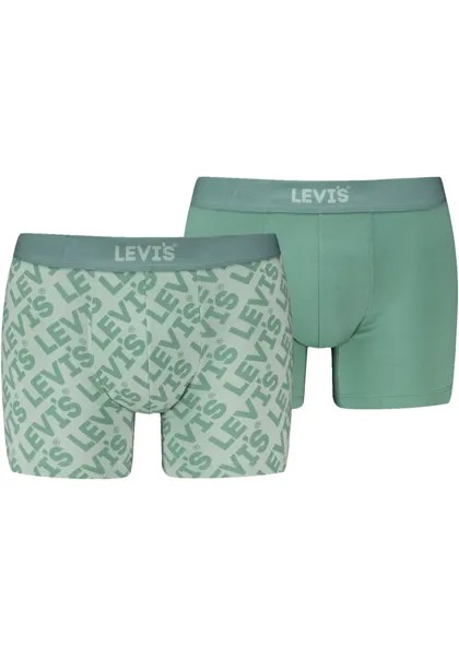 Боксеры Levi's (2 шт.), с поясом с логотипом, цвет Aqua Foam