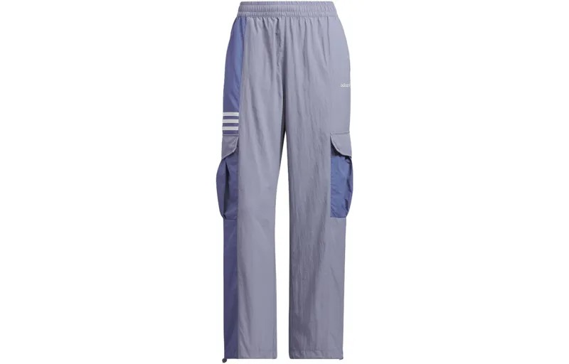 Трикотажные спортивные штаны Trefoil женские серые/синие Adidas Originals