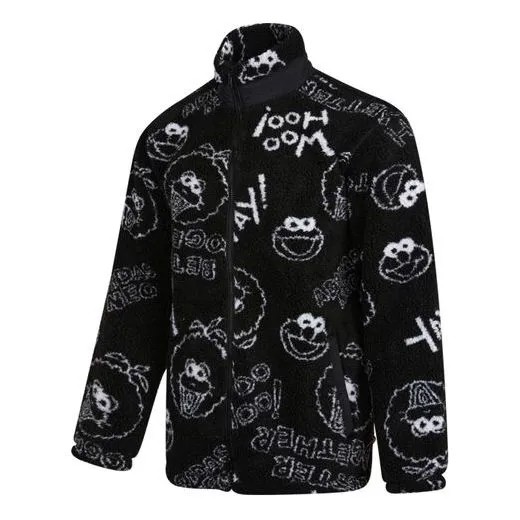 Куртка Adidas neo x SESAME STREET Crossover Limited Full Print Polar Fleece Long Sleeves Black, Черный