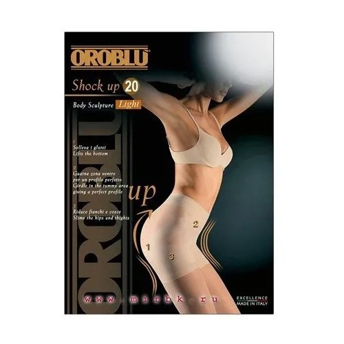 Колготки Oroblu Shock Up, 20 den, размер 2, бежевый, коричневый