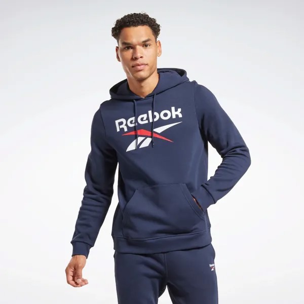 Худи мужское Reebok Identity Fleece Stacked Logo Pullover Hoodie синее M