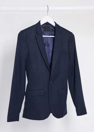 Темно-синий супероблегающий пиджак ASOS DESIGN wedding