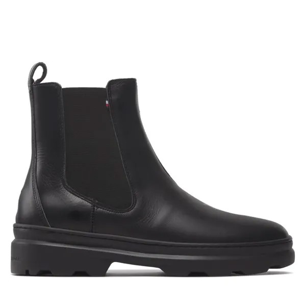 Вьетнамки Tommy Hilfiger Chelsea Comfort Hilfiger Leather Chelsea FM0FM04193 Black BDS, черный