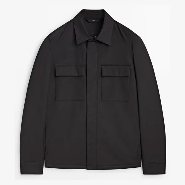 Куртка Massimo Dutti Micro Twill With Pockets, темно-синий