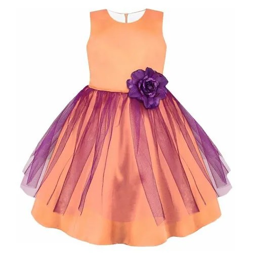 Платье радуга дети, размер 30/122, оранжевый