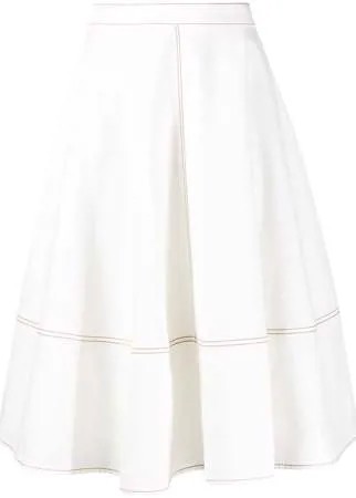 Alexander McQueen юбка миди с контрастной строчкой