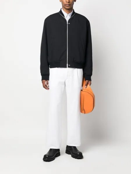 Jil Sander бомбер на молнии, синий