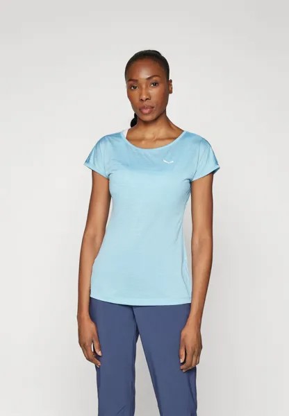 Спортивная футболка PUEZ MELANGE DRY TEE Salewa, цвет air blue melange