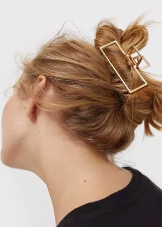Stradivarius Квадратные Металлические Заколки Для Волос Желтый 103