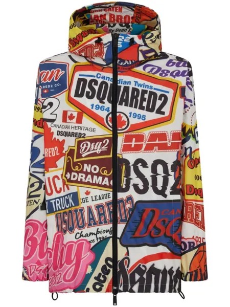 Dsquared2 graphic-print jacket, красный